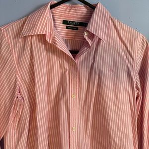 Women’s No Iron Ralph Lauren Striped Cotton Shirt